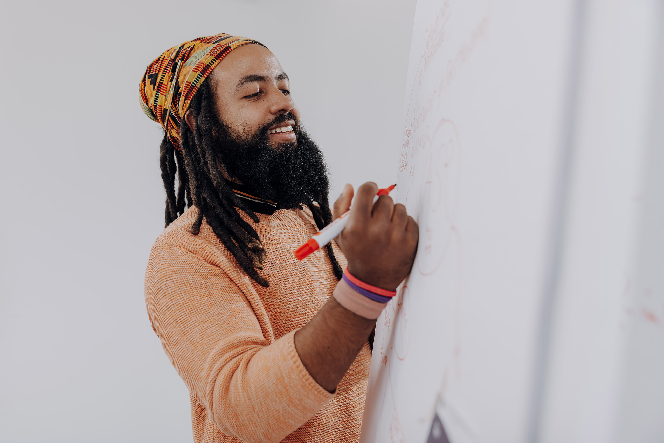 Brandingfotografie – Verein für Integration und Bildung – Person schreibt auf Flipchart