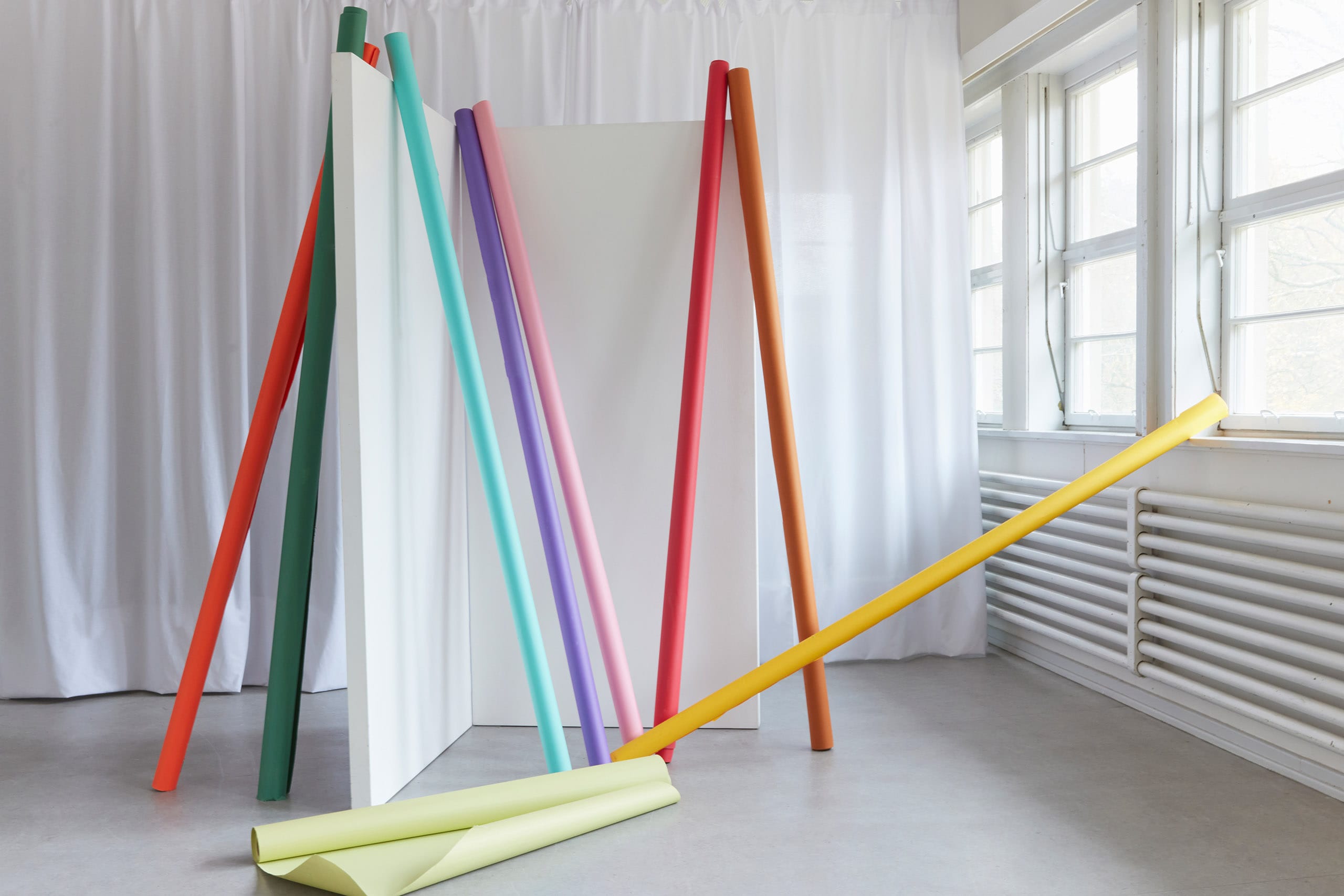 Foto der Papierhintergründe im Klub Studio